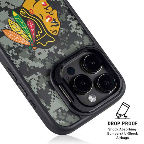 NHL Chicago Blackhawks Camo iPhone 14 Pro Kickstand Case